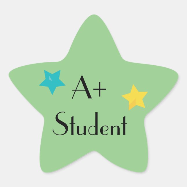 A+ Student with Stars Classic  Star Sticker (Front)