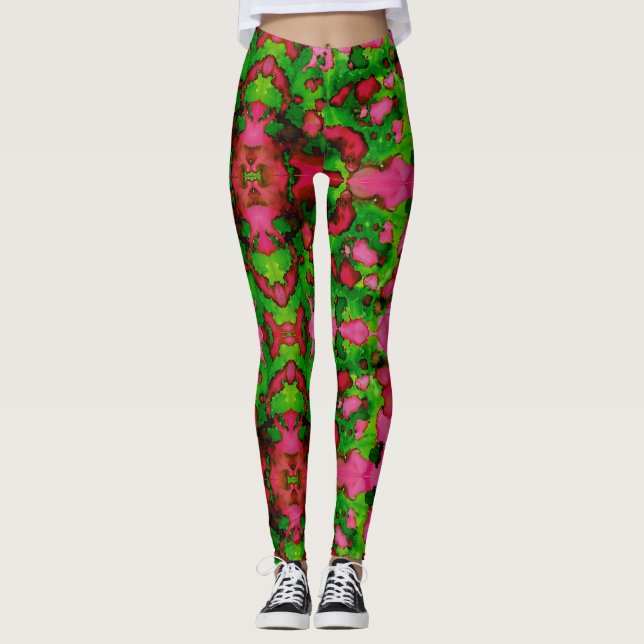 A Study in Pink & Green Leggings (Front)