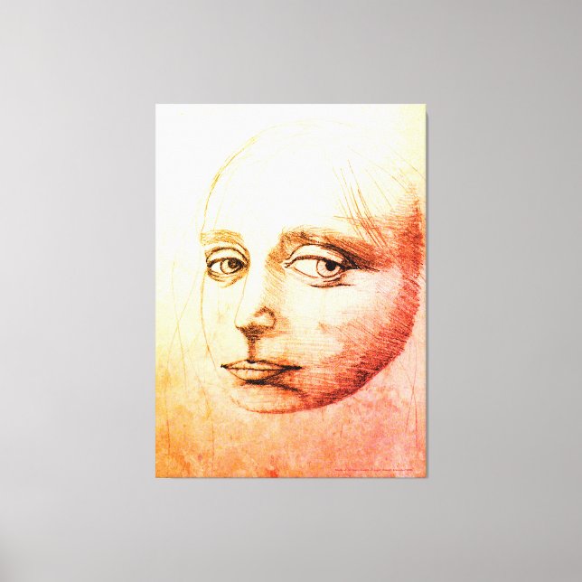 A study of da Vinci, sketch of a girl, by DCB Canvas Print (Front)
