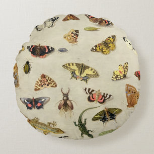 A Study of insects Round Pillow