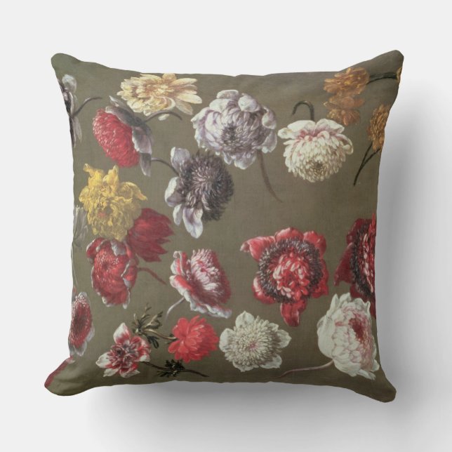 A Study of Peonies (oil on canvas) Throw Pillow (Front)
