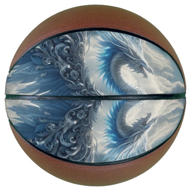 A Stunning Dragon Surrounded by Clouds  Basketball (Front)