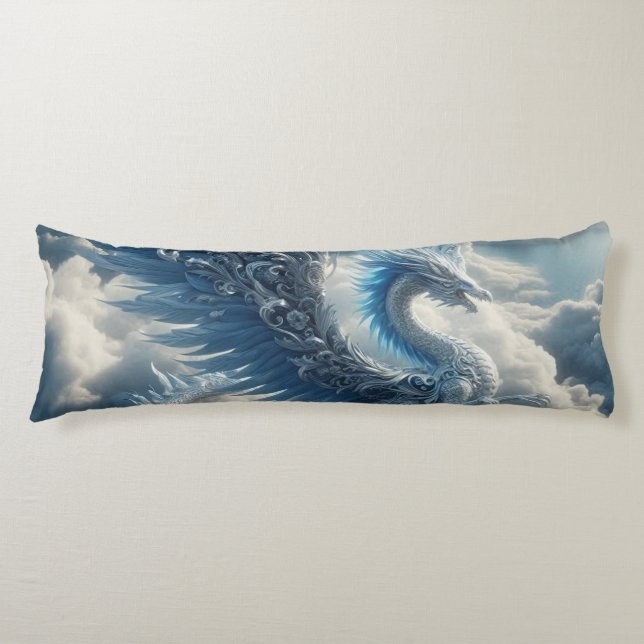 A Stunning Dragon Surrounded by Clouds  Body Pillow (Front)