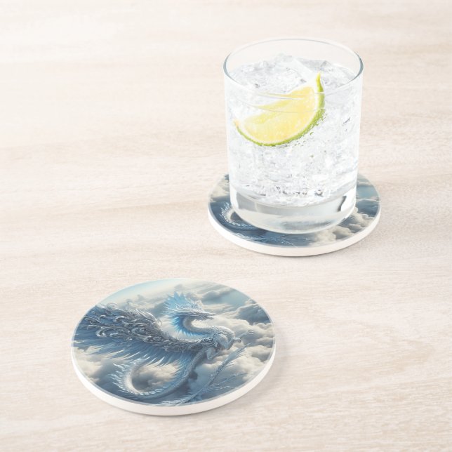 A Stunning Dragon Surrounded by Clouds  Coaster (Side)