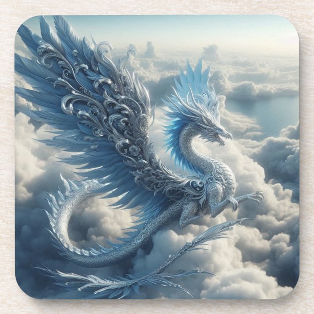 A Stunning Dragon Surrounded by Clouds  Coaster (Front)