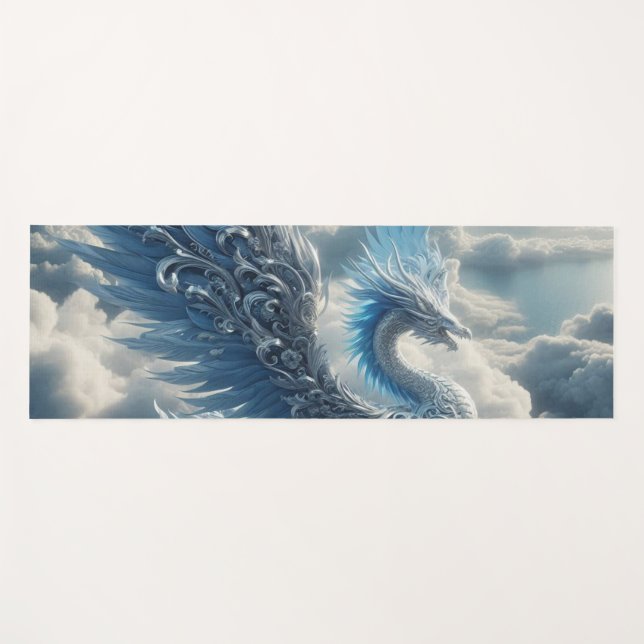 A Stunning Dragon Surrounded by Clouds  Yoga Mat (Front (Horizontal))