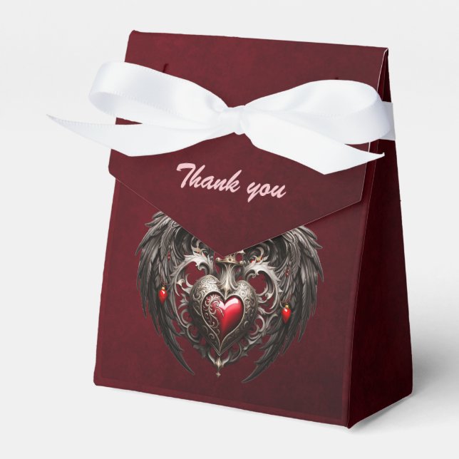 A stunning gothic heart  favor box (Front Side)