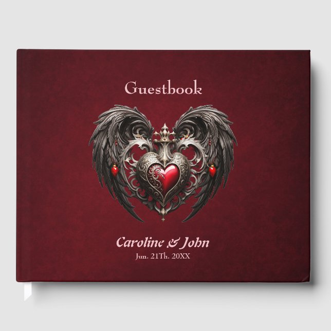 A stunning gothic heart  guest book (Front)