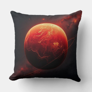 A Stunning Red Planet Throw Pillow