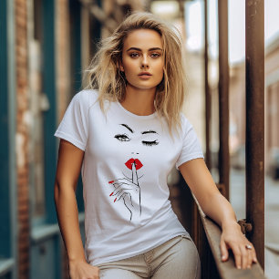 A stylised Womans Features T-Shirt