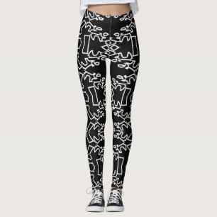 A stylish black & white "Ratti_Creative_Arts"   Leggings