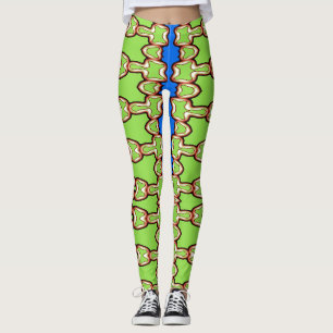 A stylish green & blue "Ratti_Creative_Arts"   Leggings