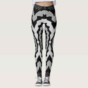 A stylish white & black "Ratti_Creative_Arts"  Leggings