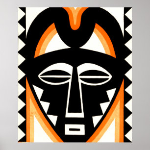 A Stylized Abstract Nigro Face Poster