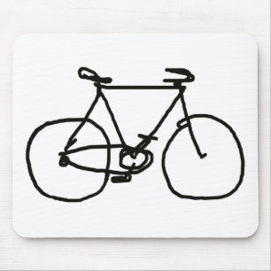a stylized black bicycle mouse pad
