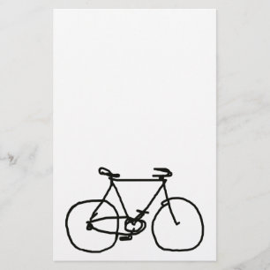 a stylized black bicycle stationery