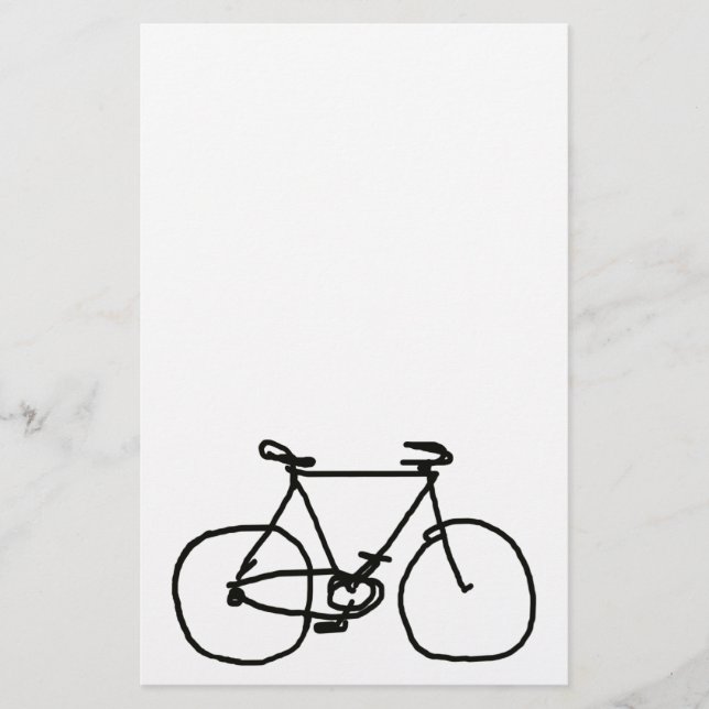 a stylized black bicycle stationery (Front)