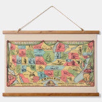 A Stylized Map Of The United States With Nicknames