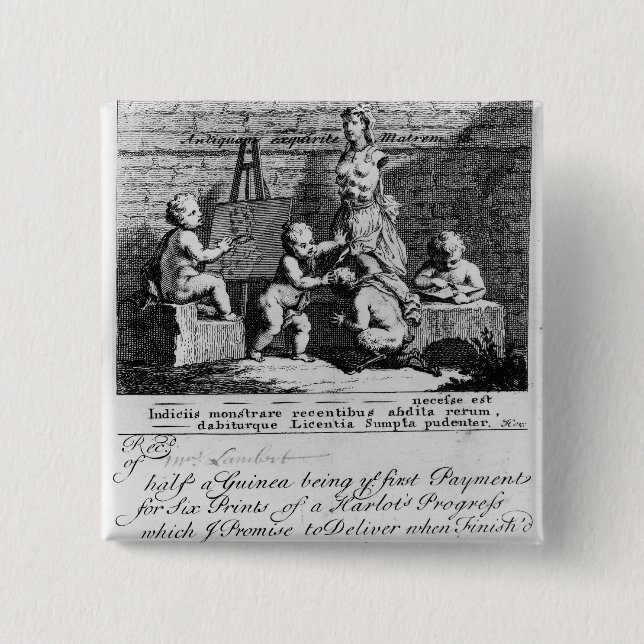 A Subscription Ticket for 'A Harlot's 2 Inch Square Button (Front)