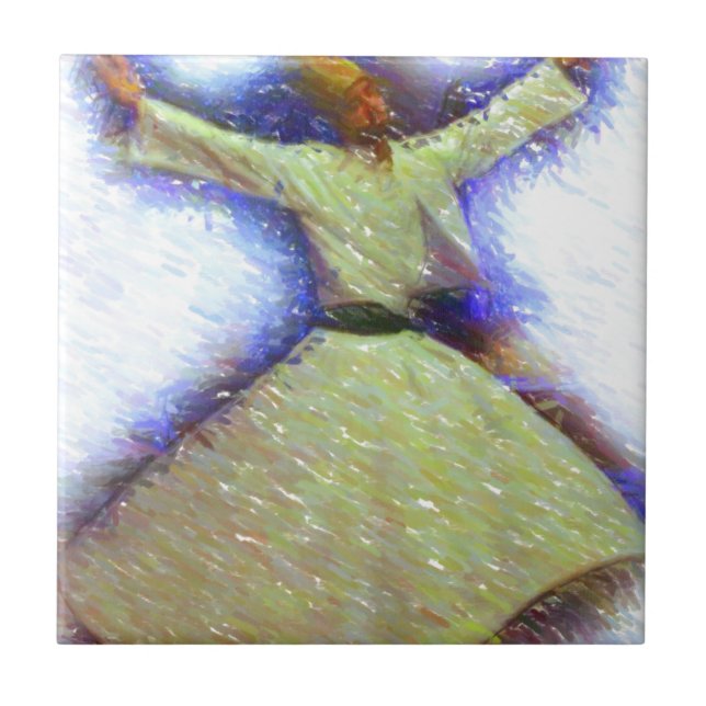 a sufi whirling sketch tile (Front)