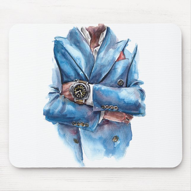 A suit and a watch mouse pad (Front)