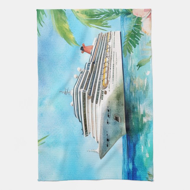 A Summer Cruise Kitchen Towel (Vertical)