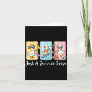 A summer goose funny beach vacation summer break card