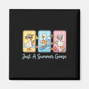 A summer goose funny beach vacation summer break magnet