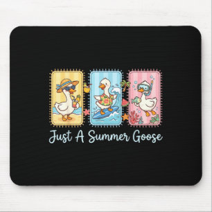 A summer goose funny beach vacation summer break mouse pad