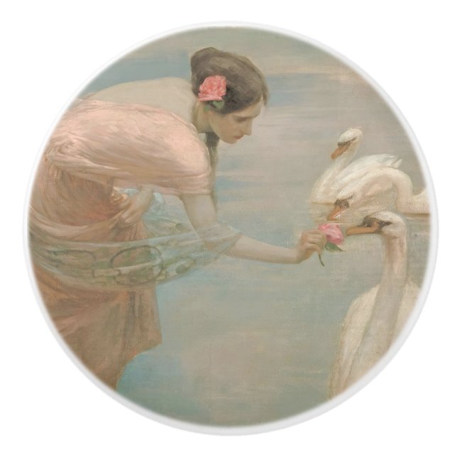 A Summer Morning by Rupert Bunny (1897) Ceramic Knob (Front)