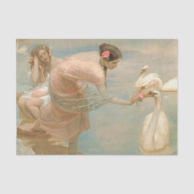 A summer morning by Rupert Bunny Tissue Paper (Front)