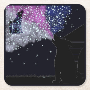 A Summer Night with Sirius Square Paper Coaster