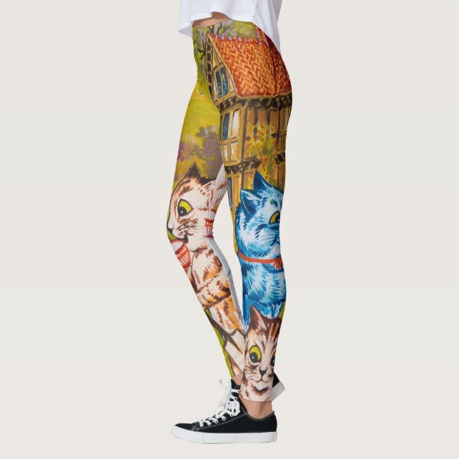 A Summer Tea Party by Louis Wain Leggings (Left)