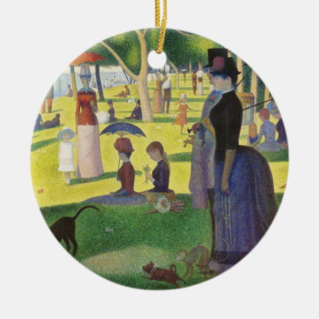 A Sunday on La Grande Jatte by Georges Seurat Ceramic Ornament (Front)
