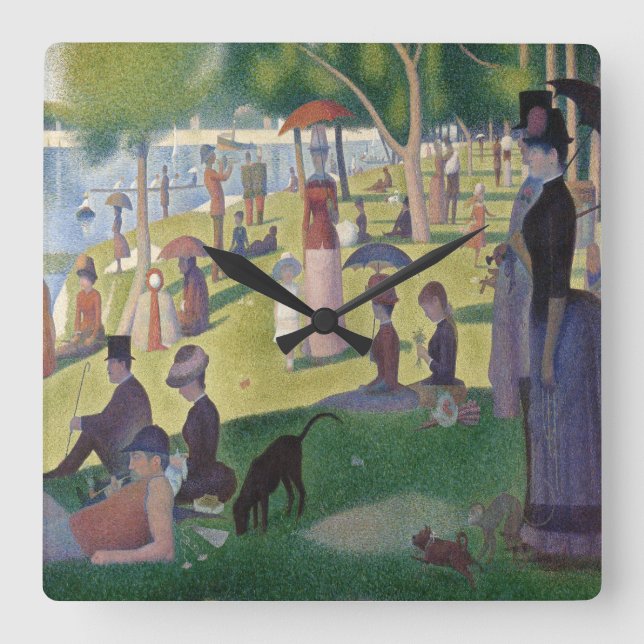 A Sunday on La Grande Jatte by Georges Seurat  Square Wall Clock (Front)