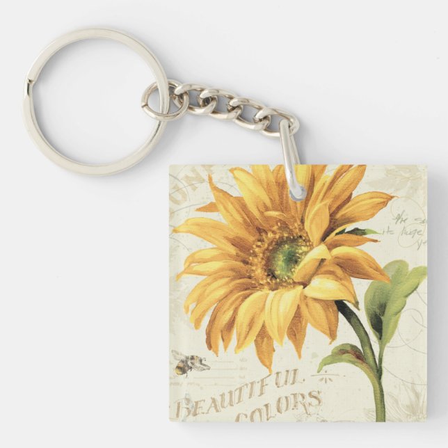 A Sunflower in Full Bloom Keychain (Front)