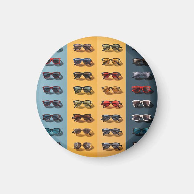 A sunglasses magnet, cool badge magnet (Front)