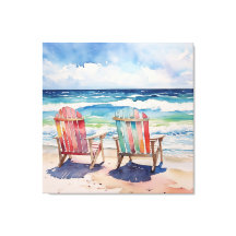 A Sunny Day for Two Colourful Coastal Beach Digita