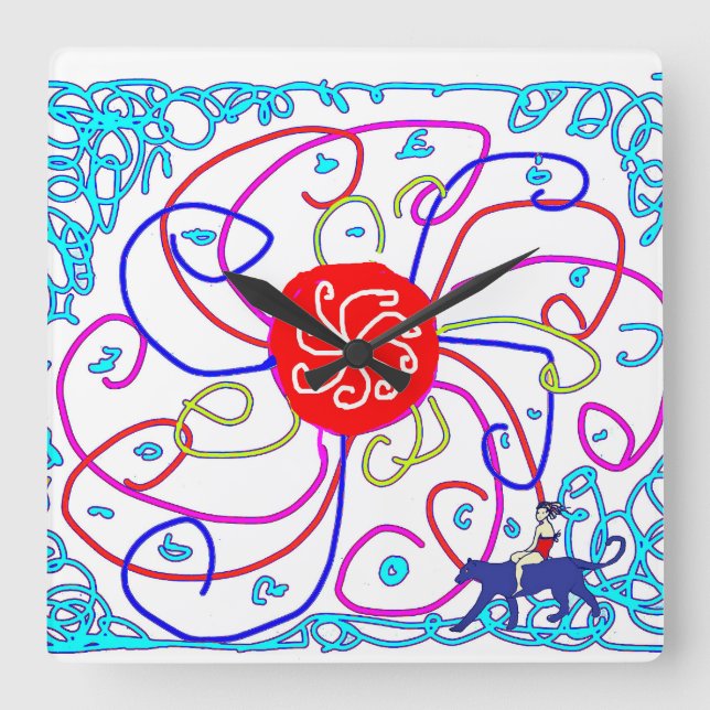 A sunny day square wall clock (Front)