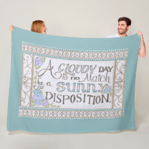 A Sunny Disposition Fleece Blanket (Sea Foam)