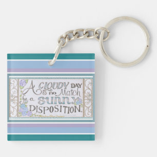 A Sunny Disposition Square Keychain