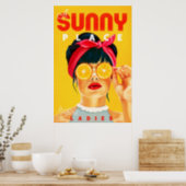 "A Sunny Place For Shady Ladies" Retro Pinup Art Poster (Kitchen)