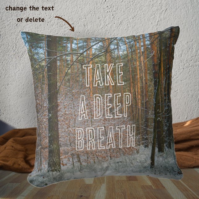 A sunny winter day in the pine forest throw pillow (Creator Uploaded)