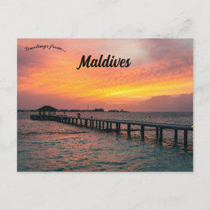 A Sunset in Maldives Postcard