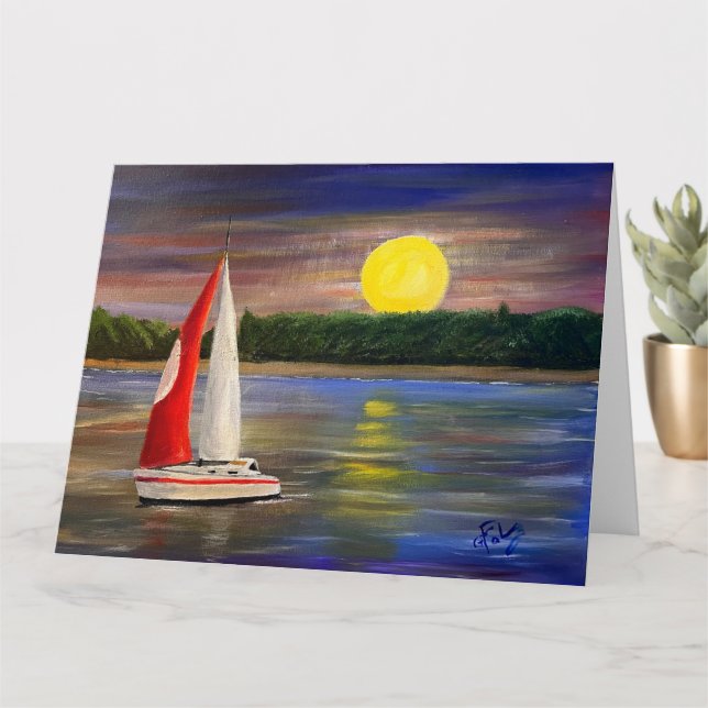 A Sunset Sail, by Gary Poling Card (Small Plant)