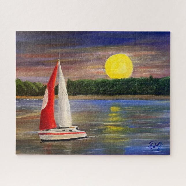 A Sunset Sail, by Gary Poling Jigsaw Puzzle (Horizontal)