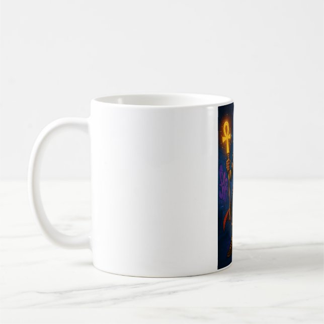 A superhero with pharaonic features coffee mug (Left)