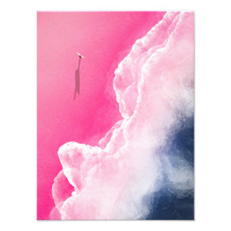 A Surfer on a Pink Beach in Indonesia Photo Print