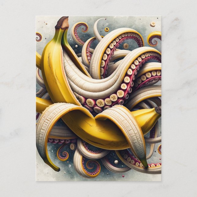A Surreal Banana Octopus Postcard (Front)