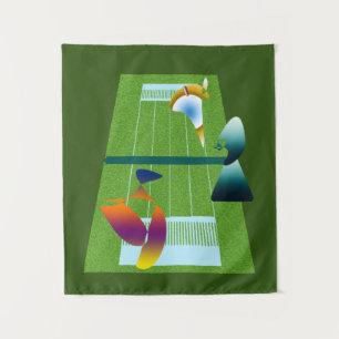 A Surreal Tennis Match Tapestry